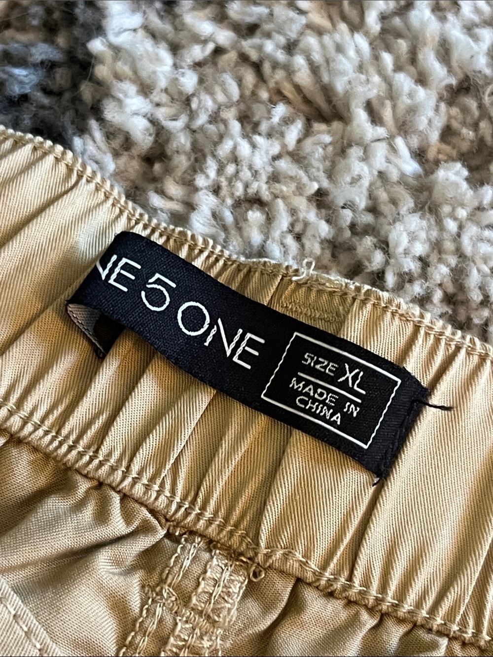 NWT One 5 One 151 Khaki Cargo Crop Pants Drawstring Hem Women’s XL - Picture 6 of 9